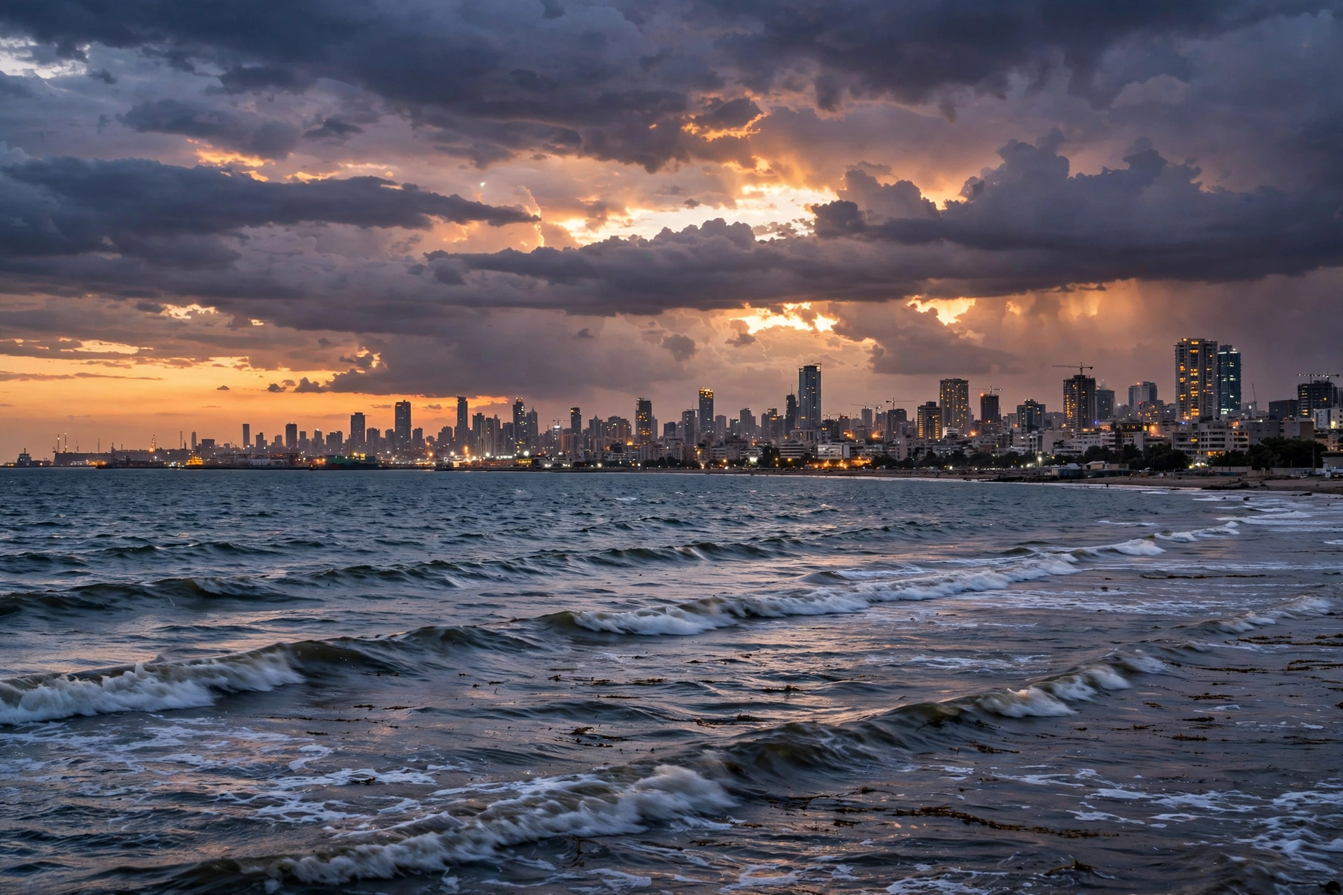 Karachi skyline at dusk
